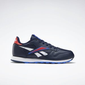 Reebok Classic Leather Turnschuhe Kinder - Navy/Rot/Weiß - DE 745-ZOT